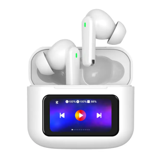 True-Wireless-Kopfhörer mit Touch-Display