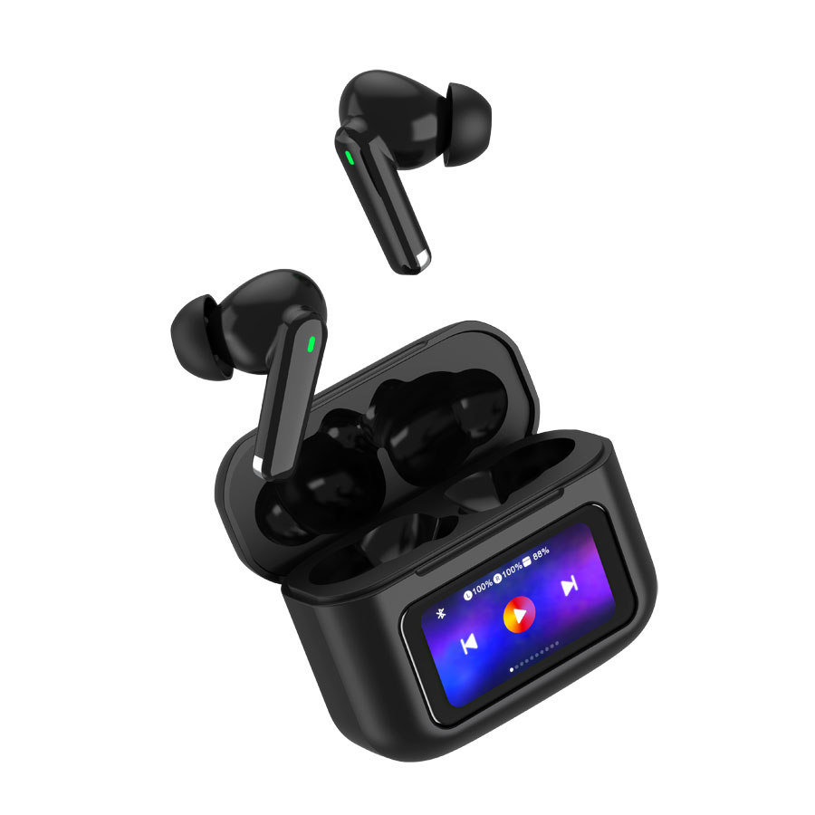 True-Wireless-Kopfhörer mit Touch-Display