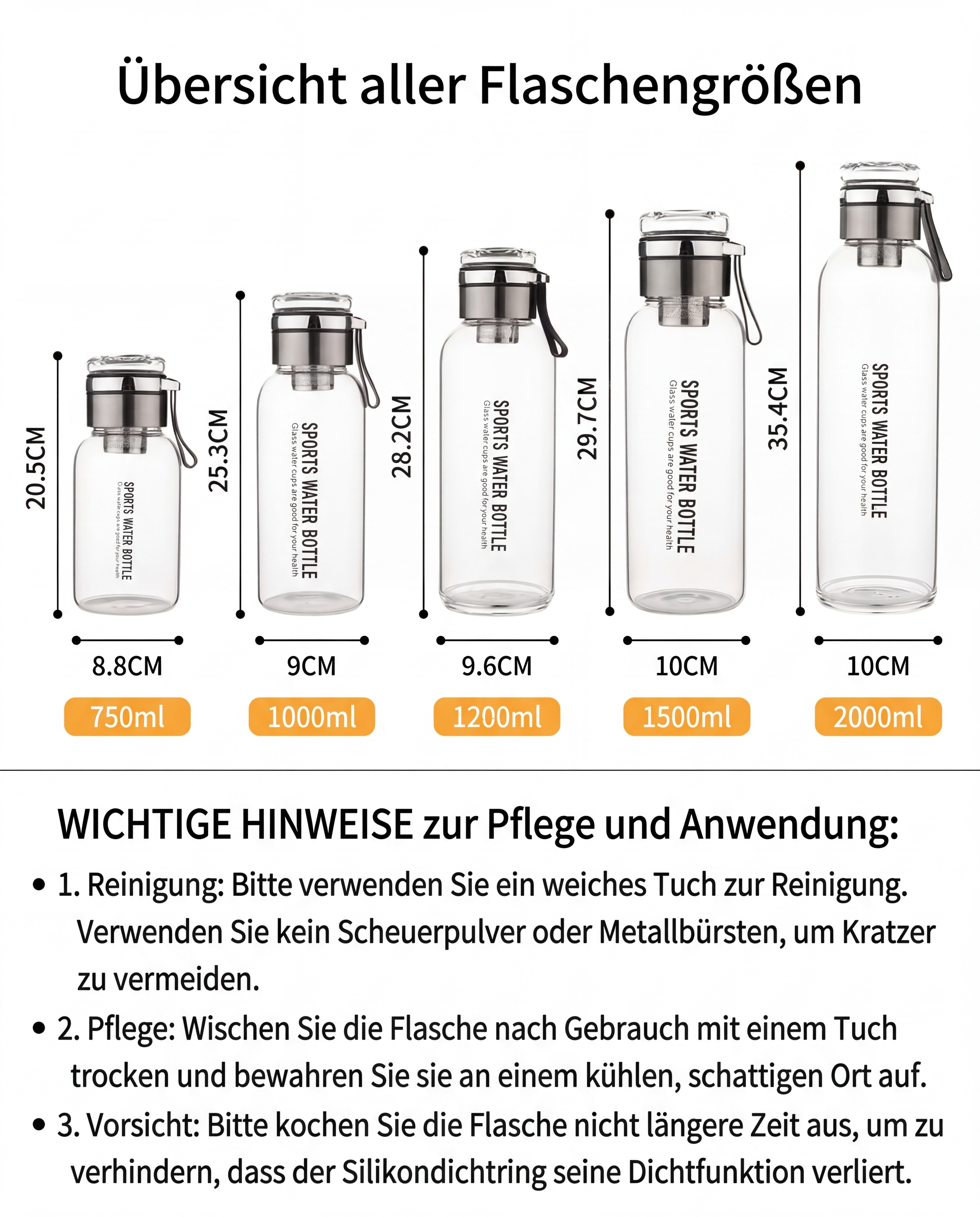 PureFlow Glass Water Bottle with infusor